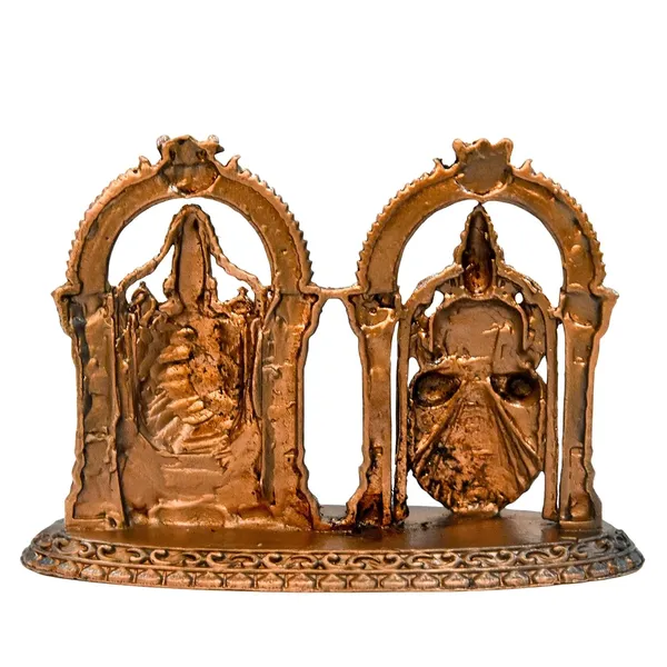 _2_inches,_Handmade_Copper_Balaji_with_Padmavati_|_Lakshmi_Idol_,_60_Grams_,_Patina_Antique_Finish_,_Pack_of_1_Piece